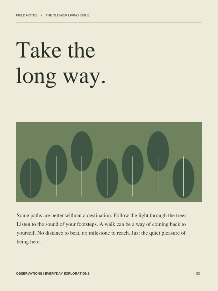 Take the long way, an illustrated page from Field Notes